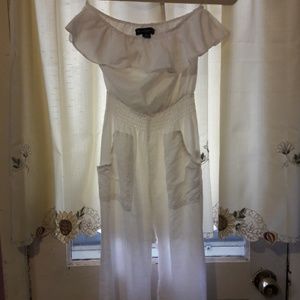 Better B white  cotton blend jumpsuit EUC size S